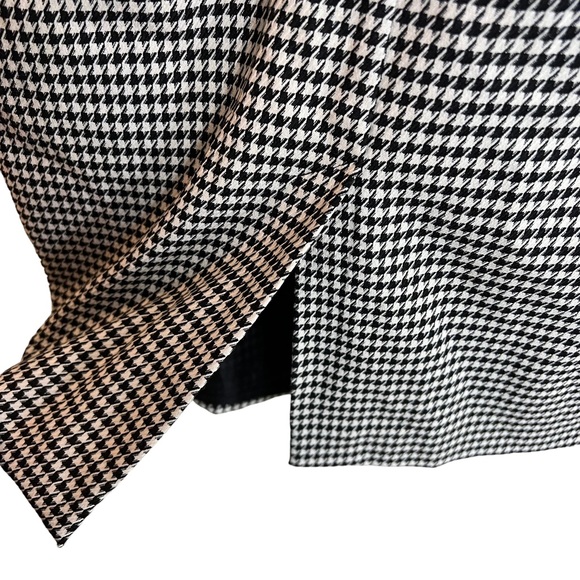 Zara Houndstooth Fitted Sheath Dress Black & White Size Medium Herringbone Work - Picture 6 of 9